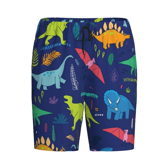 Lsque Dinosaurs Mens Sleep Pajama Shorts,Short Pajama Pants, Cotton Ultra-Soft Knit-XX-Large