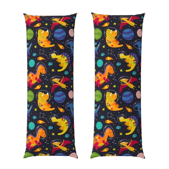 Lsque Dinosaurs in Space Body Pillow Case Cover,Ultra-Soft Microfiber Bed Pillow Cases 20x54 inches,Elegant Bedding,Breathable Durable Pillow Cover with Envelope Closure