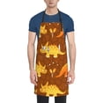 thumbnail image 1 of Lsque Dinosaurs and Leaves Waterproof Apron Chef Aprons for Men Heavy Duty Chemical Work Apron Extra Long Grilling Aprons with Adjustable Bib Apron, 1 of 9