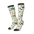 thumbnail image 1 of Lsque Dinosaurs and Tropical Leaves Printed Crew Socks Men's Women's LightWeight Thin Casual Calf Socks ,Knee High Socks,Cotton Socks, 1 of 9