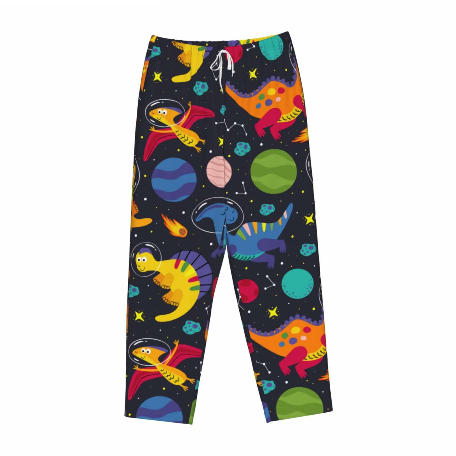 thumbnail image 1 of Lsque Dinosaurs in Space Print Women's Pajama Pants, Lounge Pant - Comfortable Home Wear,Elastic Waistband, Stylish Design-XX-Large, 1 of 9