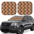 thumbnail image 1 of Lsque Dog 2 PCS Windshield Sun Shade | CarFoldable Window Covers | Car Accessories Reflect UV for Universal Cars SUV Truck | Large, 1 of 7