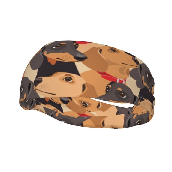 Lsque Dog Pattern Sweatbands Sports Headband for Men & Women - Moisture Wicking Athletic Cotton Terry Cloth Sweatband for Tennis, Basketball, Running