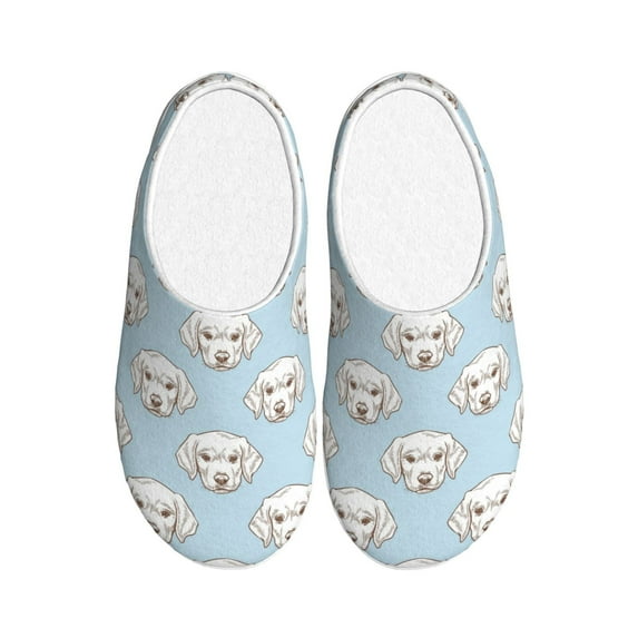 Lsque Dog Pattern Womens Comfort Cotton on Scuff With Memory Foam and Anti-skid Sole Slipper-39/40