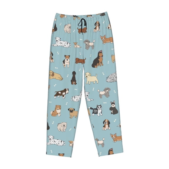 Lsque Dogs Funny Pets Print Men's Pajama Pants, Lounge Pant - Comfortable Home Wear,Elastic Waistband, Stylish Design-X-Large