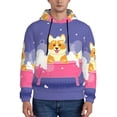 thumbnail image 1 of Lsque Dog Washes in a Pink Bath Pattern Casual Men's Hoodie,Hooded Sweatshirt with Kangaroo Pocket,Pullover Hoodie-Medium, 1 of 7