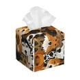thumbnail image 1 of Lsque Dogs Different Breeds Printed Tissue Box Cover Holder, Facial Paper Organizer Dispenser,Square with Bottom Belt, PVC Leather Decorative Organizer, 1 of 8