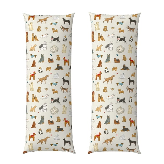 Lsque Dogs Funny Pets Body Pillow Case Cover,Ultra-Soft Microfiber Bed Pillow Cases 20x54 inches,Elegant Bedding,Breathable Durable Pillow Cover with Envelope Closure