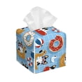 thumbnail image 1 of Lsque Dogs With Pool Floats Printed Tissue Box Cover Holder, Facial Paper Organizer Dispenser,Square with Bottom Belt, PVC Leather Decorative Organizer, 1 of 8