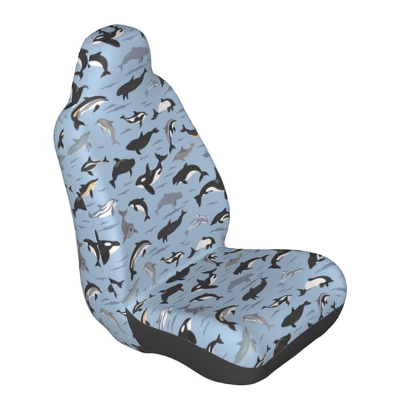 Lsque Dolphins Pattern Car Seat Covers for Front Seats , Waterproof Seat Covers for Cars, Sporty Front Seat Covers,Car Seat Cover Protector Front Seats