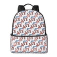 thumbnail image 1 of Lsque Donkey Pattern Backpack – School Travel Canvas Daypack with Ergonomic Padded Straps, Multiple Compartments & Leather Handle, 1 of 5