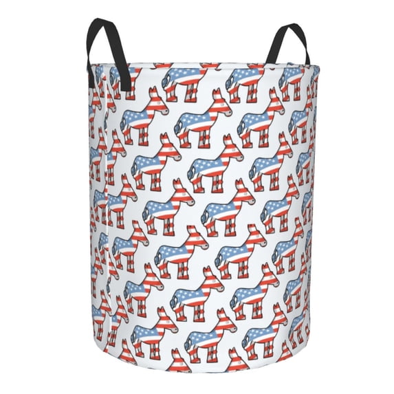 Lsque Donkey pattern Laundry Hamper Basket, Tall Woven Rope Hamper Basket for Clothes, Lightweight Storage Basket, Collapsible Waterproof-Small