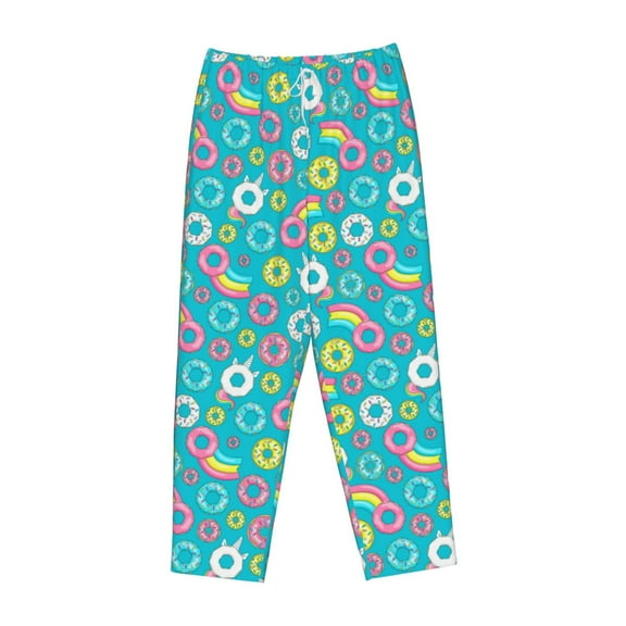 Lsque Donut Print Women's Pajama Pants, Lounge Pant - Comfortable Home Wear,Elastic Waistband, Stylish Design-Small