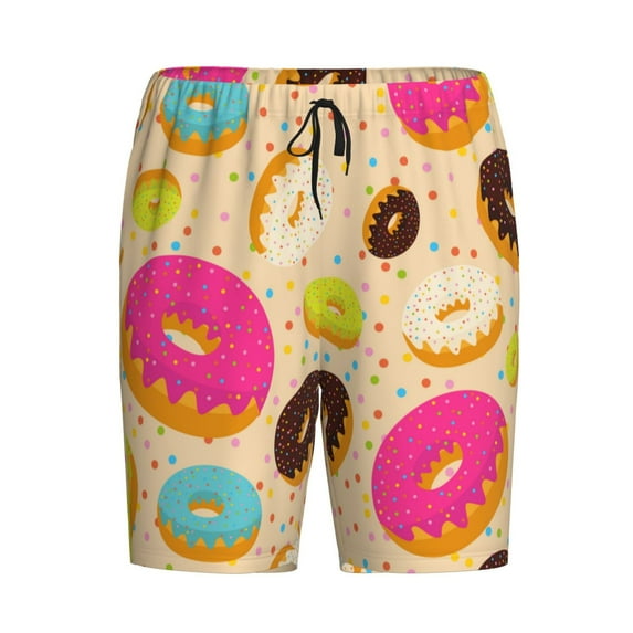 Lsque Donuts Mens Sleep Pajama Shorts,Short Pajama Pants, Cotton Ultra-Soft Knit-Medium