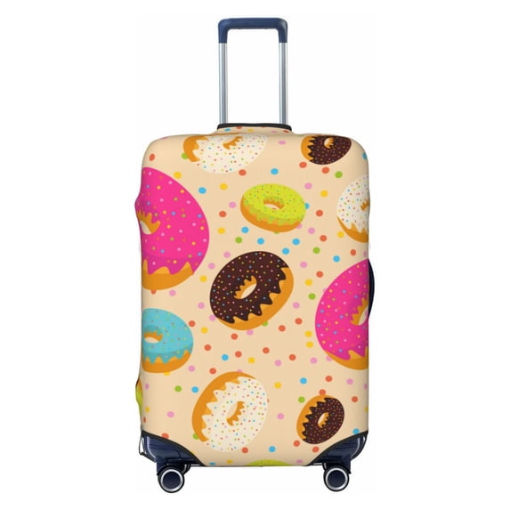 Lsque Donuts Printed Luggage Cover, Travel Luggage Protector,Scratch and Dirt Resistant, Fits 18-32 Inch Luggage - Large