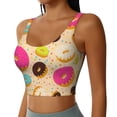 thumbnail image 1 of Lsque Donuts Printed Women'S Sports Bra, Compression, Moisture Wicking, High-Impact Sports Bra For Women,Supportive sports bra-X-Large, 1 of 9
