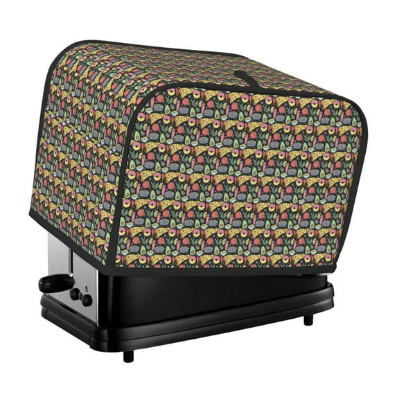 Lsque Doodle Food Print 2 Slice Toaster Cover , Kitchen Appliance Dustproof Protector , Toaster Protector Dustproof Kitchen Appliance Cover