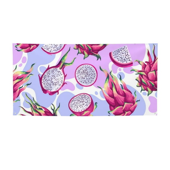 Lsque Dragon Fruit Pattern Party Banner, Festive Banner , Holiday Celebrations and Events for Carnival Birthday Party Festival Decorations-Medium