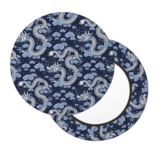Lsque Dragon Round Bar chair cushion covers Velvet Fabric Premium Comfort Protects from Scratches and Stains for 14-17 Inch Chair- 14 inch