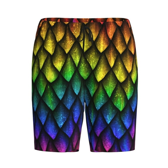 Lsque Dragon Scales Mens Sleep Pajama Shorts,Short Pajama Pants, Cotton Ultra-Soft Knit-Large