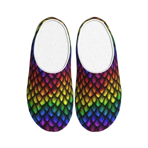 Lsque Dragon Scales Pattern Womens Comfort Cotton on Scuff With Memory Foam and Anti-skid Sole Slipper-46/47