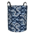thumbnail image 1 of Lsque Dragons pattern Laundry Hamper Basket, Tall Woven Rope Hamper Basket for Clothes, Lightweight Storage Basket, Collapsible Waterproof-Small, 1 of 8