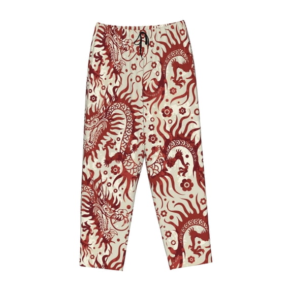 Lsque Dragons1 Print Women's Pajama Pants, Lounge Pant - Comfortable Home Wear,Elastic Waistband, Stylish Design-X-Large