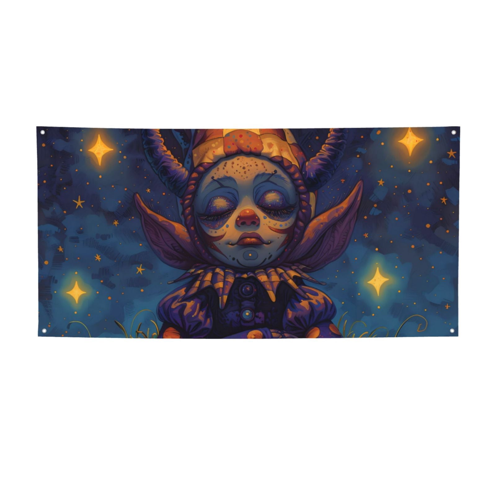Jester Ruffle Banner Lsque Dreamy Jester Under Stars Pattern Party Banner, Festive Banner ...