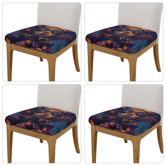 Lsque Dreamy Jester Under Stars Printed Square Couch Cushion Covers, Floral Sofa Cushion Covers Replacement, Stretch Couch Covers for Couch-16.9in