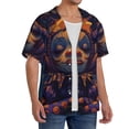 thumbnail image 1 of Lsque Dreamy Jester Under Stars print Men's Cuban Collar Short Sleeve Shirt Summer Beachwear Casual Button Down Fashionable Vacation Leisure Shirt-Medium, 1 of 7