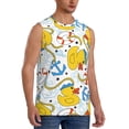 thumbnail image 1 of Lsque Ducks and Anchors Print Men's Cotton Blend Sleeveless Muscle Shirts (S-3XL)- Moisture Wicking, Odor Protection, UPF 30+,Small, 1 of 8