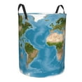 thumbnail image 1 of Lsque Earth View World Map pattern Laundry Hamper Basket, Tall Woven Rope Hamper Basket for Clothes, Lightweight Storage Basket, Collapsible Waterproof-Medium, 1 of 8