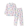 thumbnail image 1 of Lsque Easter Colorful Rabbit Pattern Long Sleeve Pajama Set for Men - Soft 2-Piece Sleepwear and Loungewear Set with Pockets, Comfy Nightwear-XX-Large, 1 of 7
