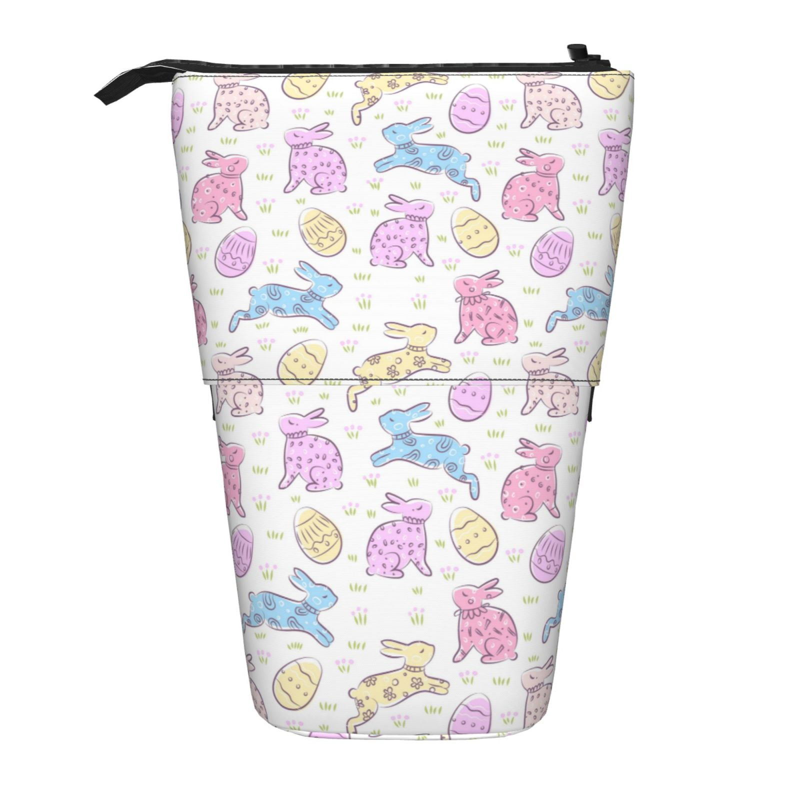 Lsque Easter Colorful Rabbit Pattern Telescopic Pencil Bag Pen Holder ...