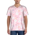 thumbnail image 1 of Lsque Easter Cute Rabbit Pattern Mens Polo Golf Shirts Funny Graphics Shorts Sleeve Button Shirts Baseball T-shirt-Medium, 1 of 7