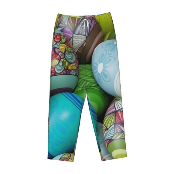 Lsque Easter Egg1 Print Women's Pajama Pants, Lounge Pant - Comfortable Home Wear,Elastic Waistband, Stylish Design-Medium