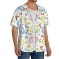 thumbnail image 1 of Lsque Easter Egg3 print Men's Cuban Collar Short Sleeve Shirt Summer Beachwear Casual Button Down Fashionable Vacation Leisure Shirt-Small, 1 of 7