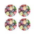 thumbnail image 1 of Lsque Easter Eggs Pattern 4" Drink Coasters Set of 4, PVC Leather Absorbent Coasters, Table Coaster Set Decorative Coffee Cup Coasters Housewarming Gift -Round Shape, 1 of 6