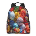 thumbnail image 1 of Lsque Easter Eggs Pattern Backpack – School Travel Canvas Daypack with Ergonomic Padded Straps, Multiple Compartments & Leather Handle, 1 of 5