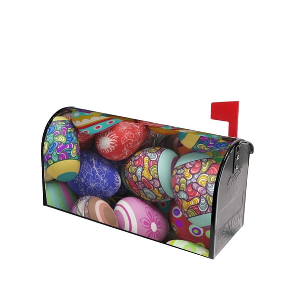 Lsque Easter Eggs1 Mailbox Cover Standard Size ,Magnetic Mailbox Covers Post Wraps Letter Box Cover -21x18 in