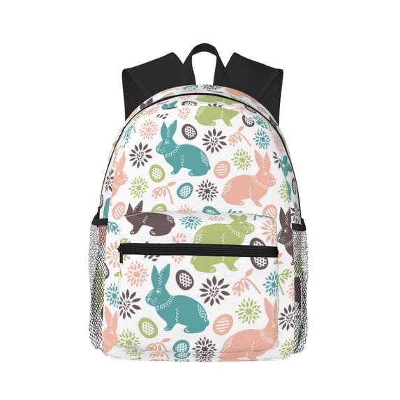 Lsque Easter Rabbit Classic Casual Backpack - Large Capacity Water-Resistant Backpack for School, Work, Travel, and Outdoor Activities