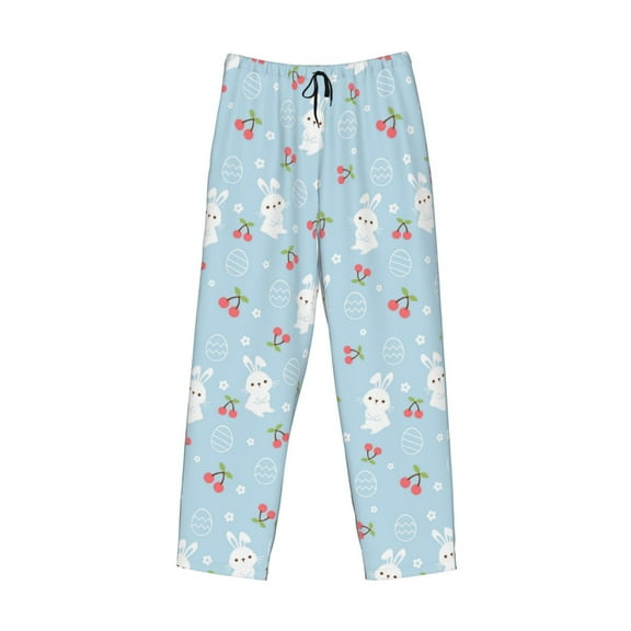 Lsque Easter Rabbit Print Men's Pajama Pants, Lounge Pant - Comfortable Home Wear,Elastic Waistband, Stylish Design-Medium
