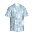 thumbnail image 1 of Lsque Easter Rabbit pattern Hawaiian Shirt for Men, Unisex Summer Beach Casual Short Sleeve Button Down Shirts-, 1 of 9