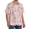thumbnail image 1 of Lsque Easter Rabbit print Men's Cuban Collar Short Sleeve Shirt Summer Beachwear Casual Button Down Fashionable Vacation Leisure Shirt-X-Large, 1 of 7