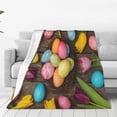 thumbnail image 1 of Lsque Easter eggs Pattern Fuzzy Fleece Throw Blanket Extra Large,Super Soft,Fluffy and Warm Blankets for Couch,Bed,All Season Use-40"x30", 1 of 7