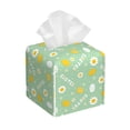 thumbnail image 1 of Lsque Easter with eggs and flowers Printed Tissue Box Cover Holder, Facial Paper Organizer Dispenser,Square with Bottom Belt, PVC Leather Decorative Organizer, 1 of 7