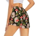 thumbnail image 1 of Lsque Edgehog and Mushrooms Printed Women's Running Shorts with Liner Pockets,Elastic Quick Dry Workout Athletic Gym Yoga Shorts,Womens High Waist Shorts-XX-Large, 1 of 9