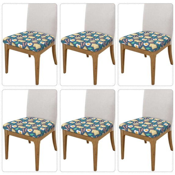 Lsque Eggs Toast Bacon And Arugula Printed Square Couch Cushion Covers, Floral Sofa Cushion Covers Replacement, Stretch Couch Covers for Couch-16.9in