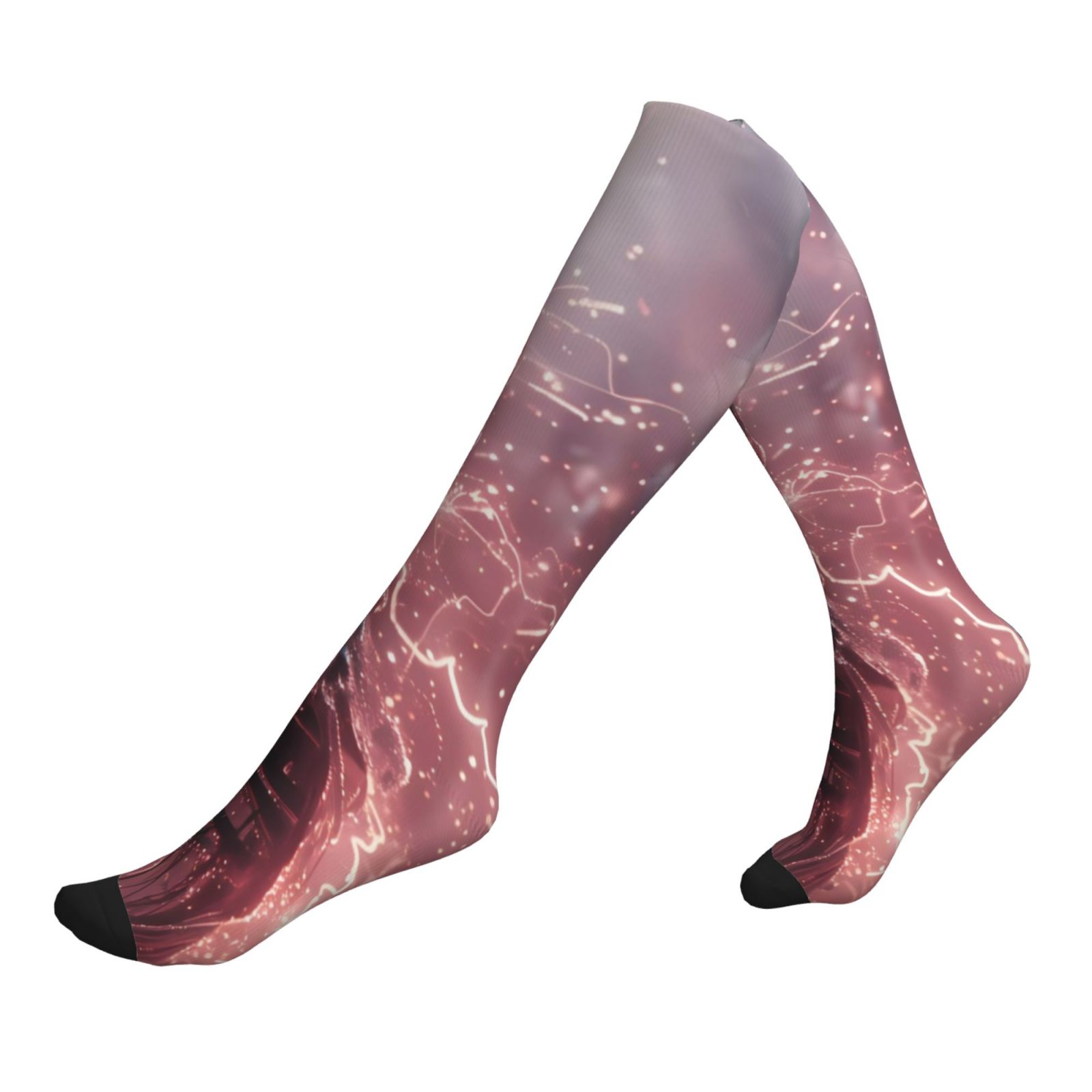 Lsque Electric Skeleton Surrealism Pattern Sport Compression Socks for Men & Women 15-20 mmHg Knee High Nurse Pregnant Running Medical and Travel Athletic