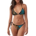 thumbnail image 1 of Lsque Elegant Butterfly And Flowers Pattern Women Two Piece Swimsuit Sexy Swimwear Halter String Triangle Bikini Sets, 1 of 6